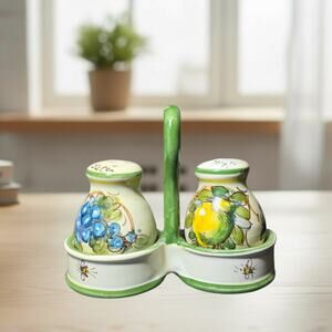 Ceramiche De Simone Sicilian Hand-Painted Salt & Pepper Set